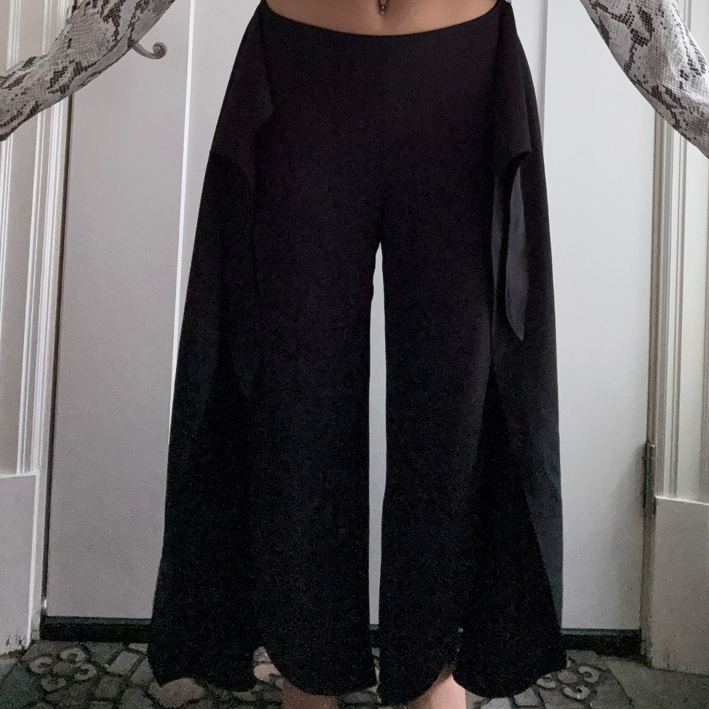 Express Black and White Wide Leg Pants
